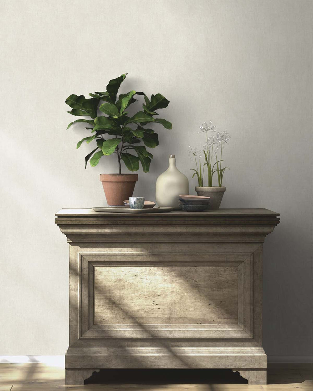 Faded Forest Vertical Weave Wallpaper R10556