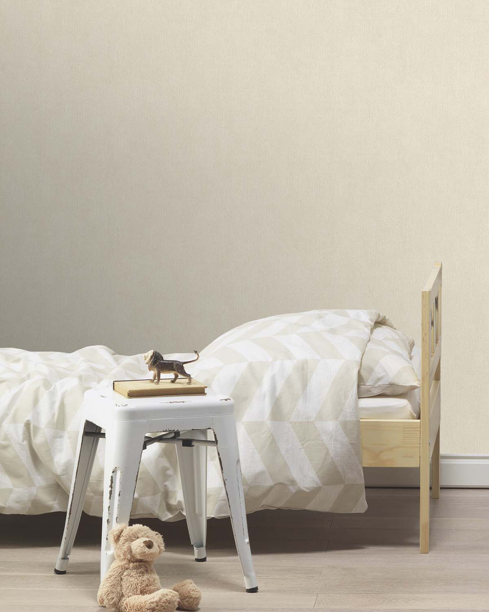 Beige Linen Faux Fabric Print Wallpaper R10559