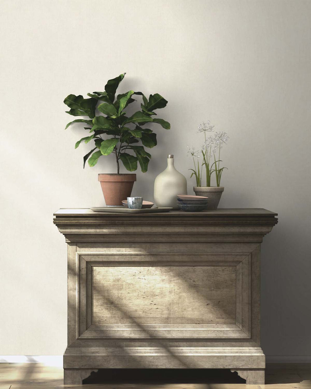 Albescent White Faux Fabric Print Wallpaper R10560
