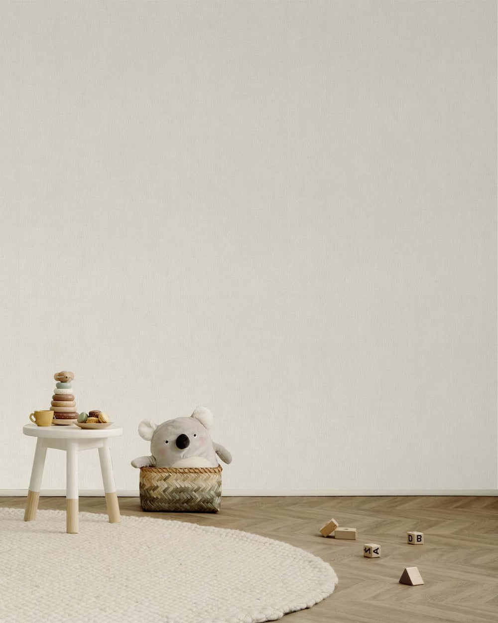 Albescent White Faux Fabric Print Wallpaper R10560
