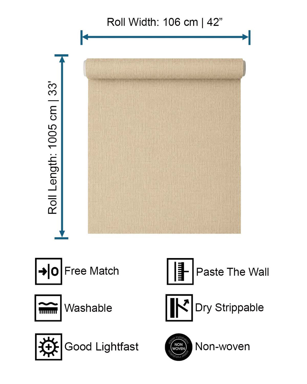 Almond Latte Intertwined Lines Wallpaper R10565