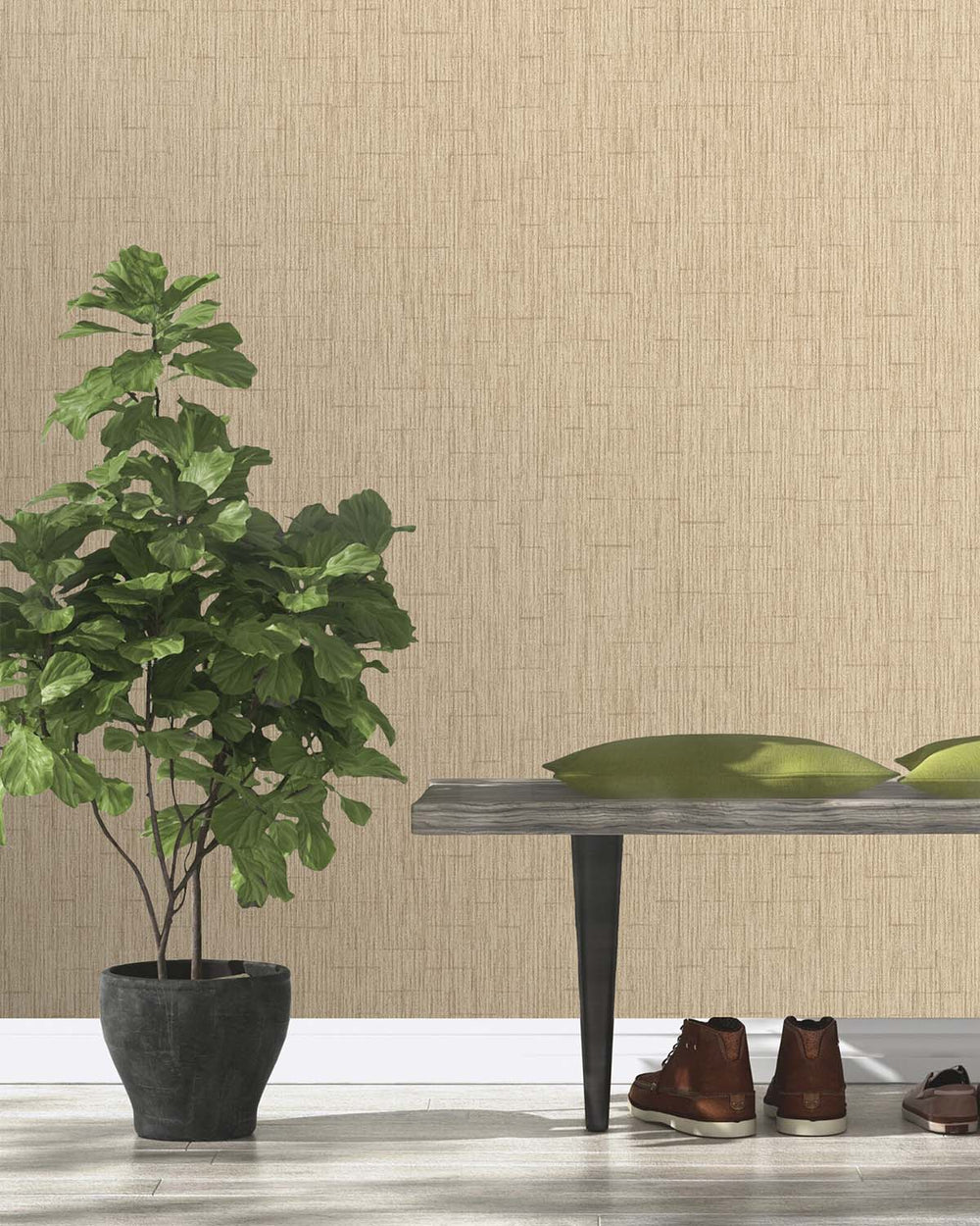 Almond Latte Intertwined Lines Wallpaper R10565