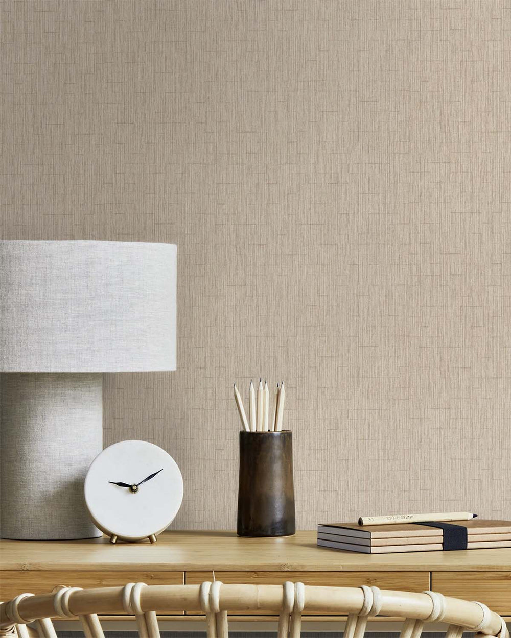 Coral Clay Intertwined Lines Wallpaper R10566