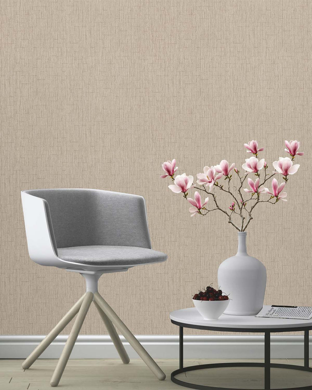 Coral Clay Intertwined Lines Wallpaper R10566