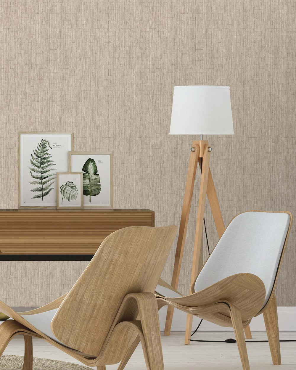 Coral Clay Intertwined Lines Wallpaper R10566