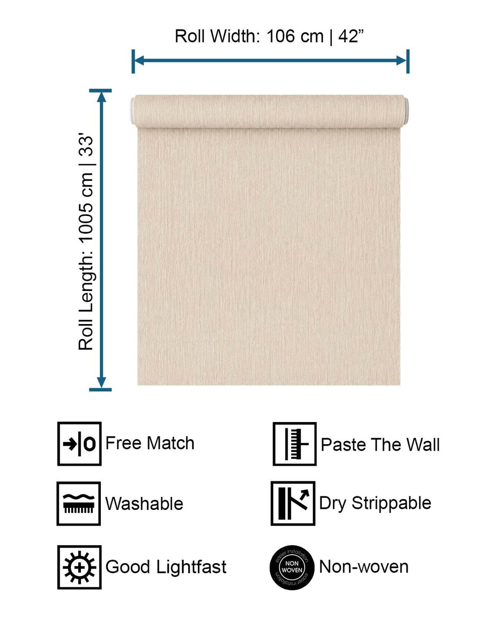 Cafe Latte Plain Print Wallpaper R10571