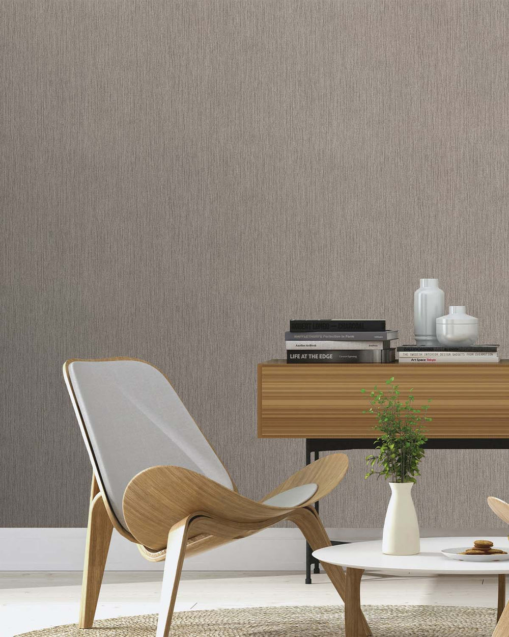Schooner Grey Plain Print Wallpaper R10574