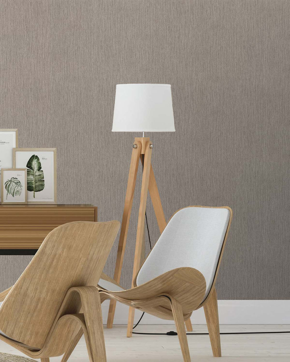 Schooner Grey Plain Print Wallpaper R10574