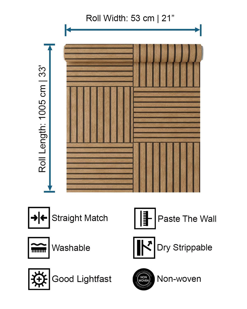 Cinnamon Crunch Wood Effect Wallpaper R10575