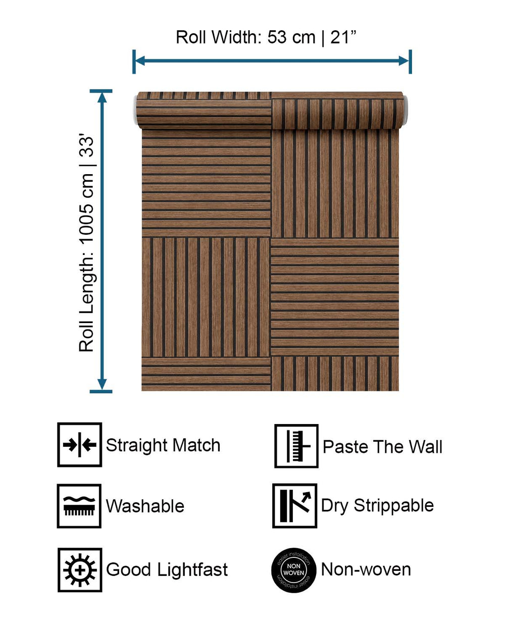 Antique Bourbon Wood Effect Wallpaper R10576