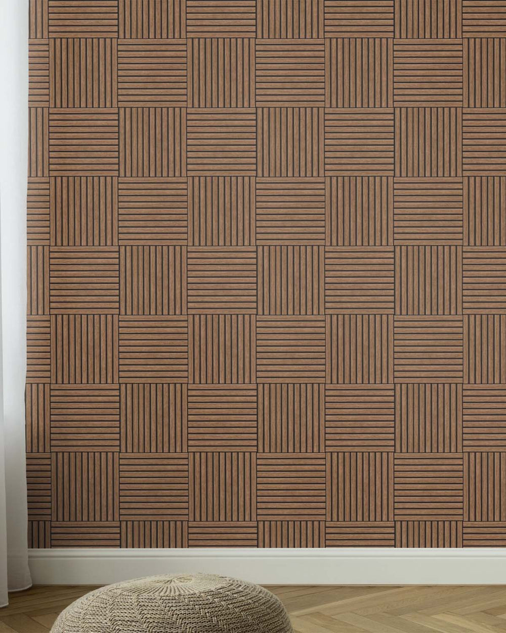 Antique Bourbon Wood Effect Wallpaper R10576