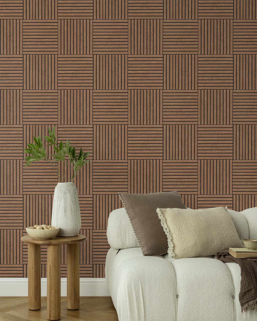 Antique Bourbon Wood Effect Wallpaper R10576