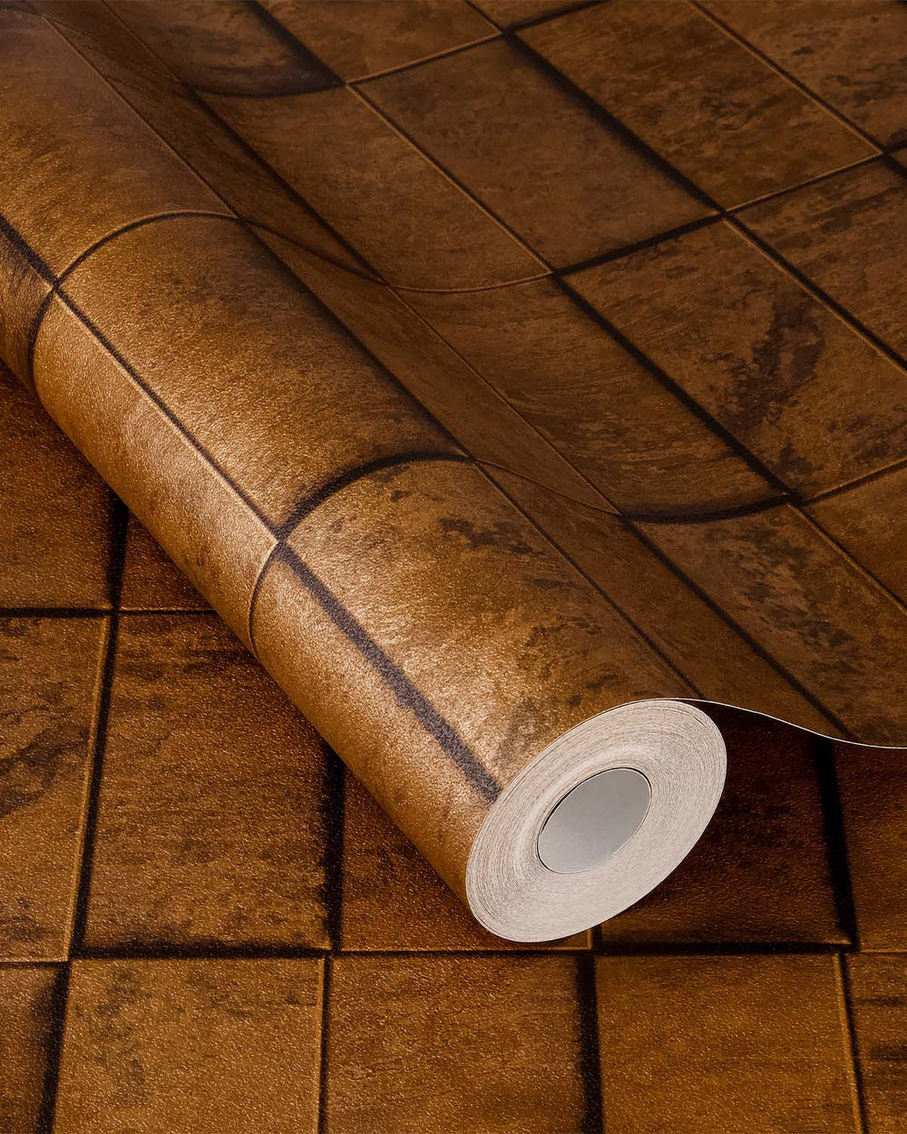 Caramel Cafe Uneven Tile Wallpaper R10577