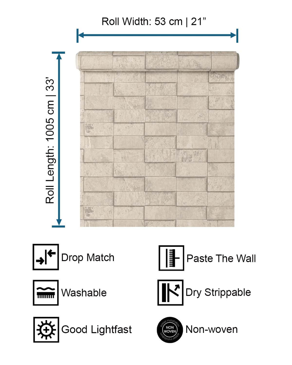 Steveareno Beige Uneven Tile Wallpaper R10580