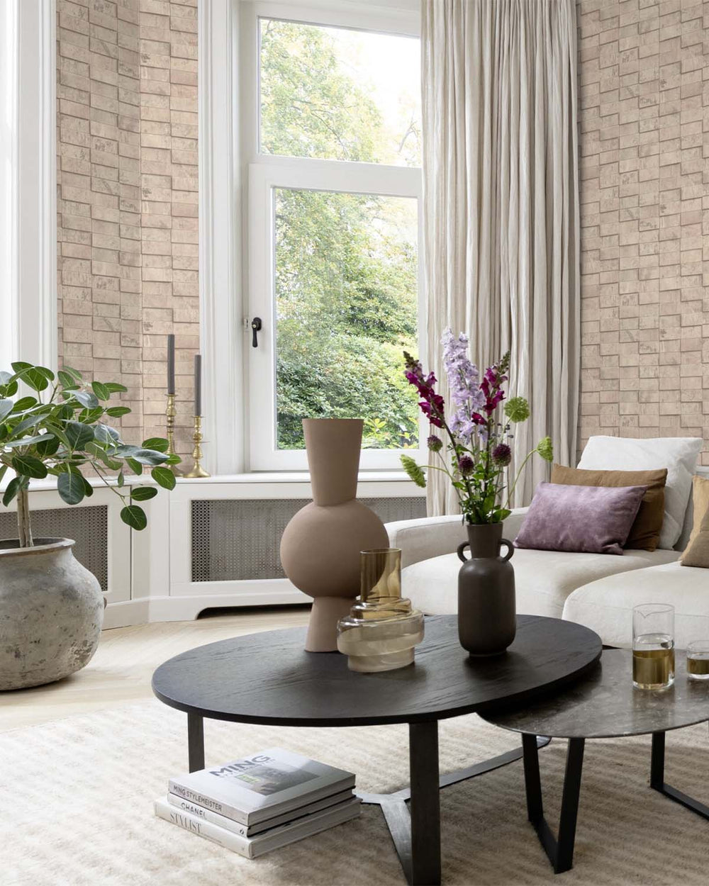 Steveareno Beige Uneven Tile Wallpaper R10580