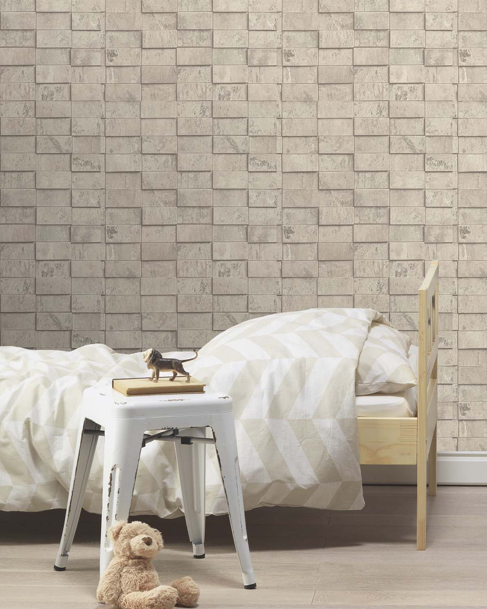 Steveareno Beige Uneven Tile Wallpaper R10580