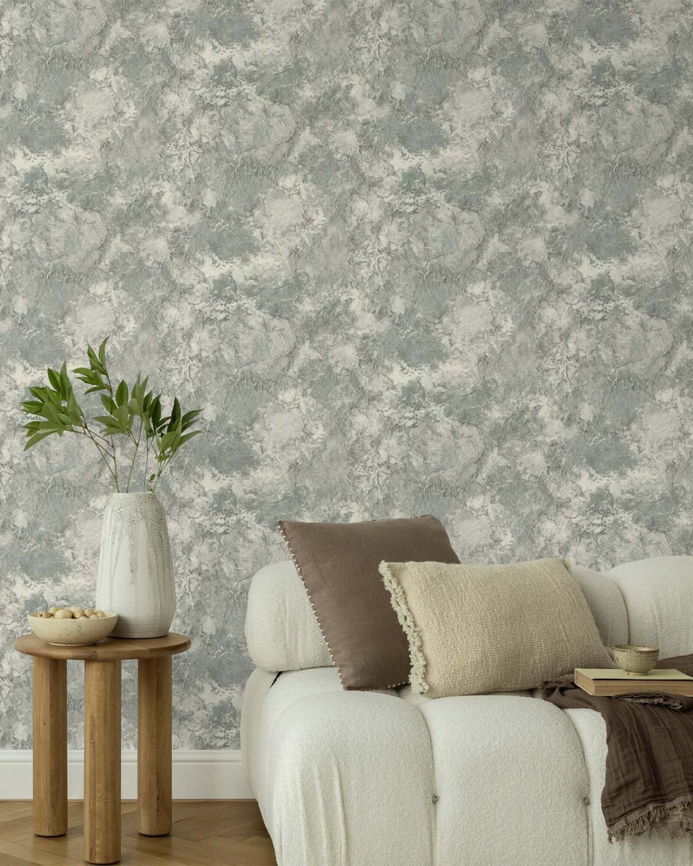 Grey Porcelain Abstract  Concrete Effect Wallpaper R10583