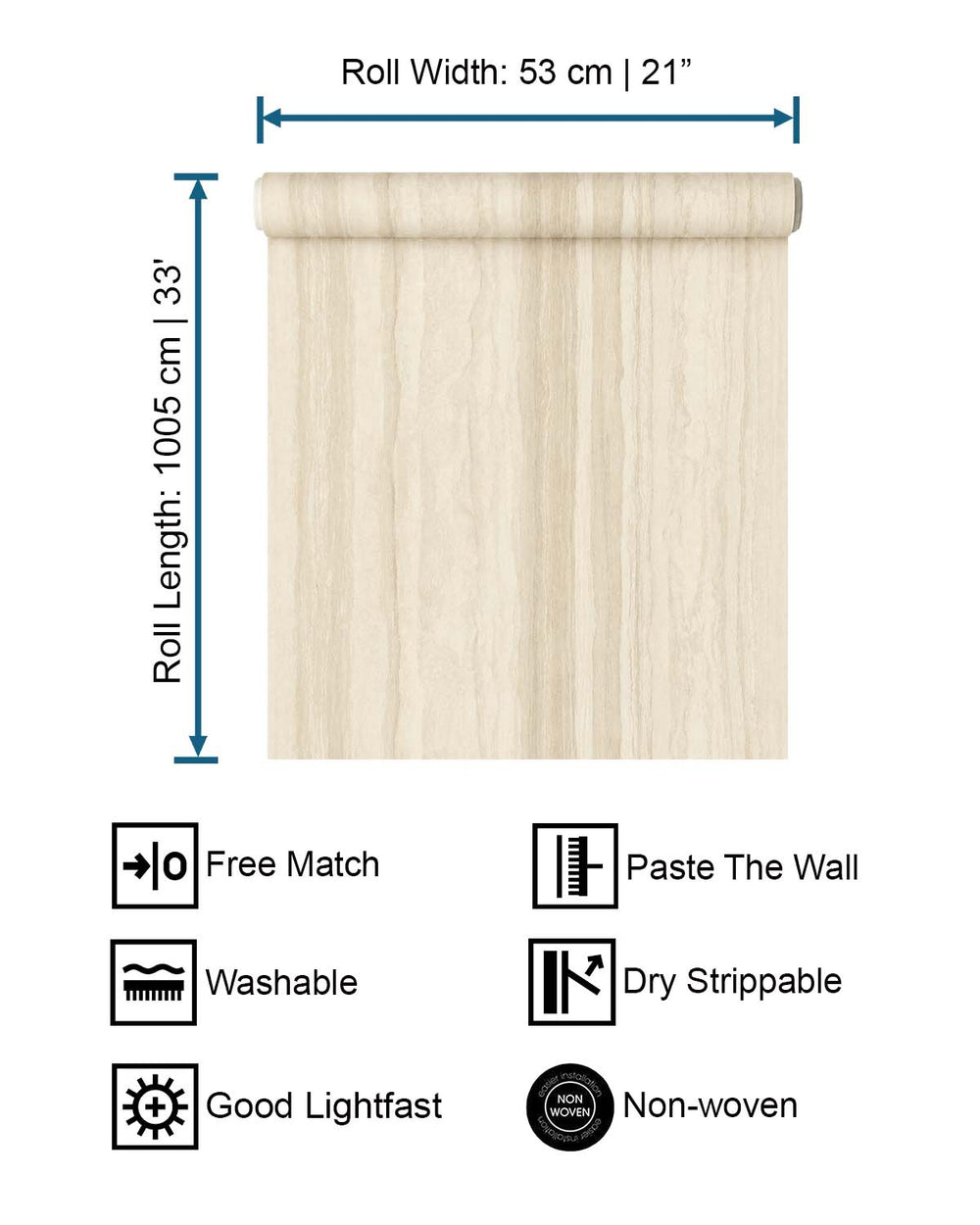 Alhambra Cream Faux Wood Effect Wallpaper R10585