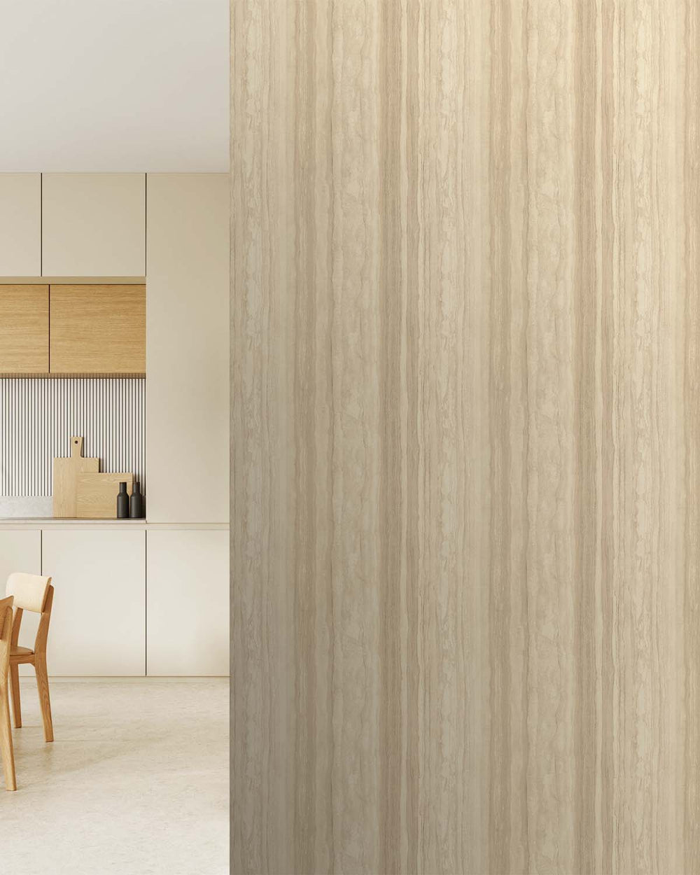 Dusty Ivory Faux Wood Effect Wallpaper R10586