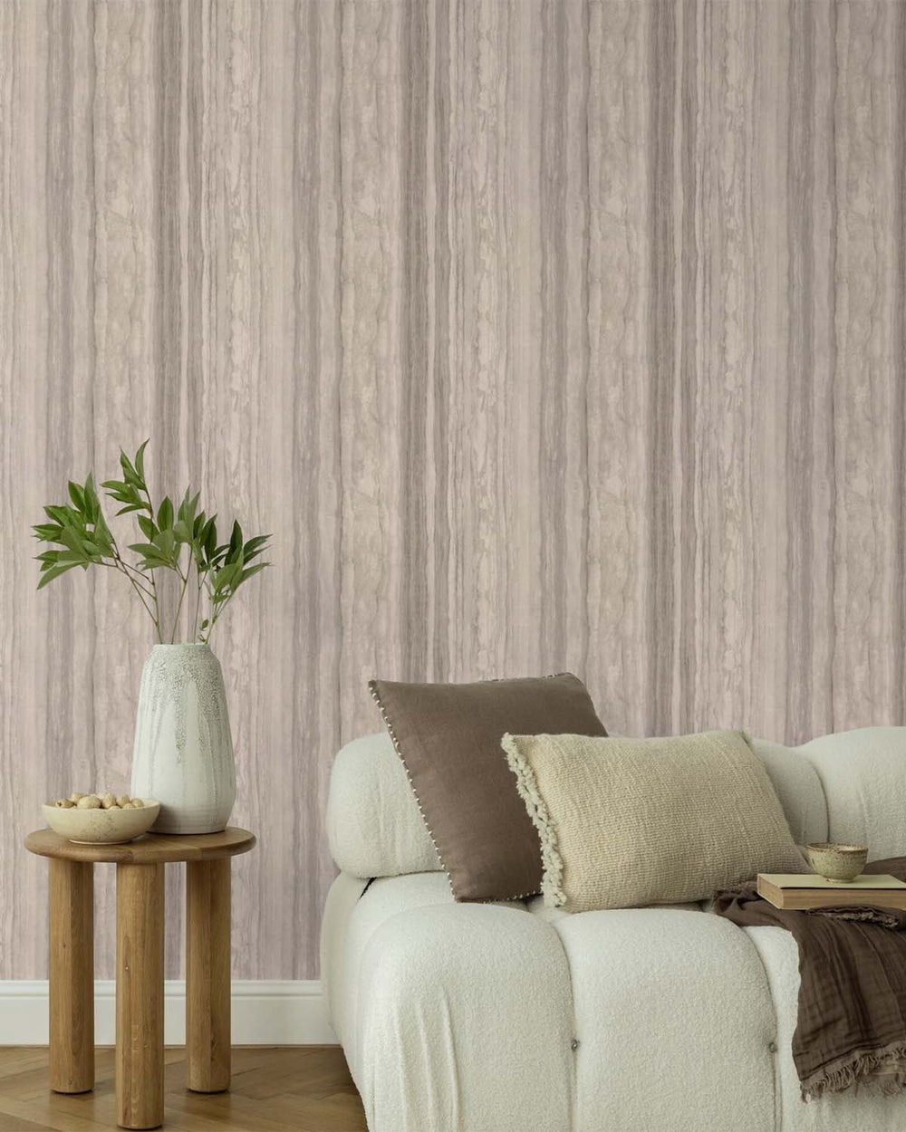 Cobblestone Grey Faux Wood Effect Wallpaper R10587