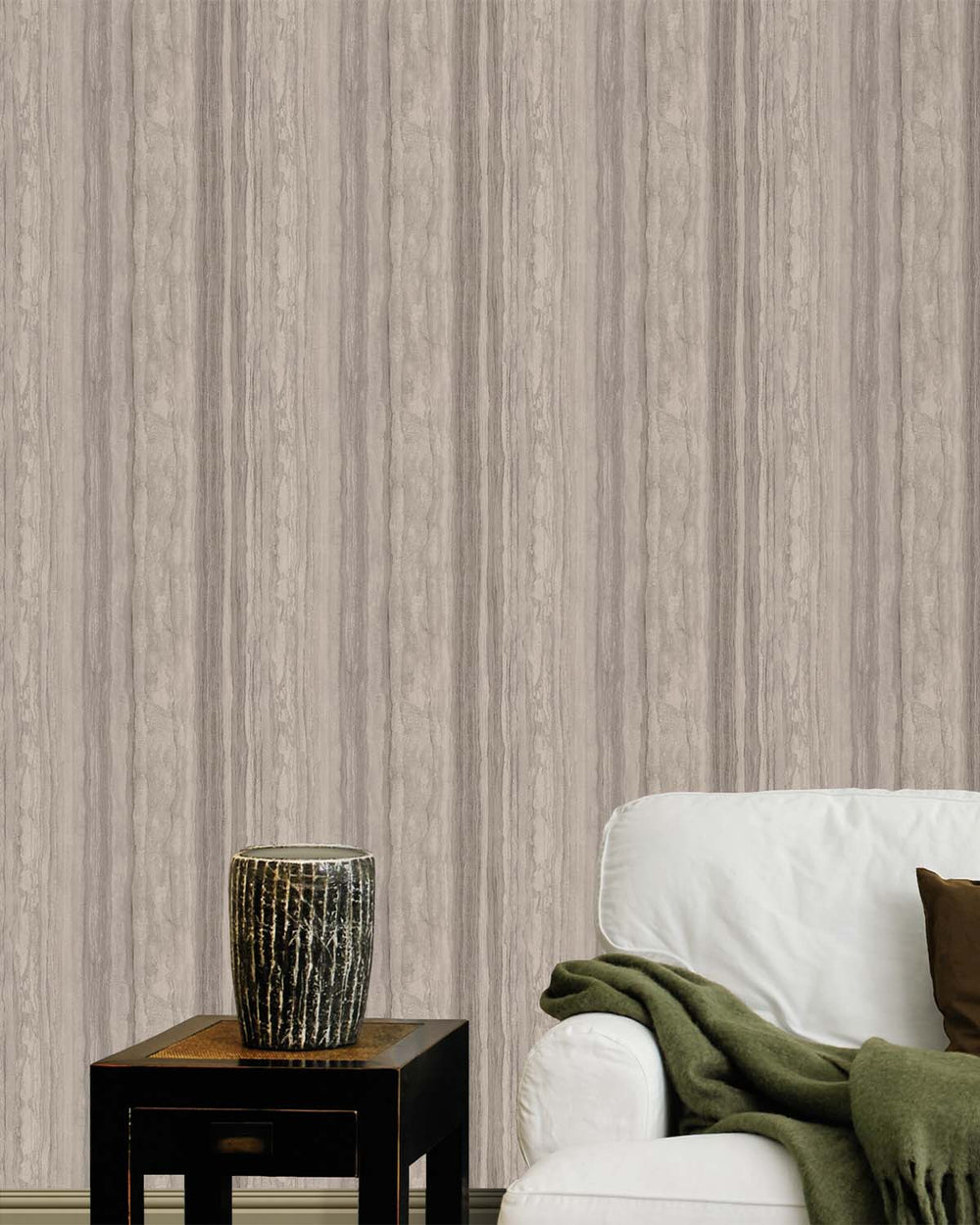 Cobblestone Grey Faux Wood Effect Wallpaper R10587