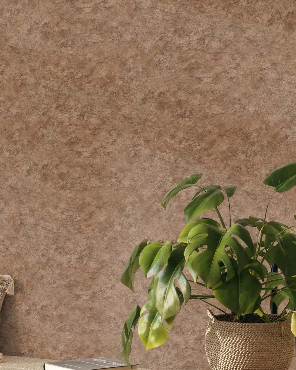 Greyish Brown Faux Concrete Wallpaper R10591
