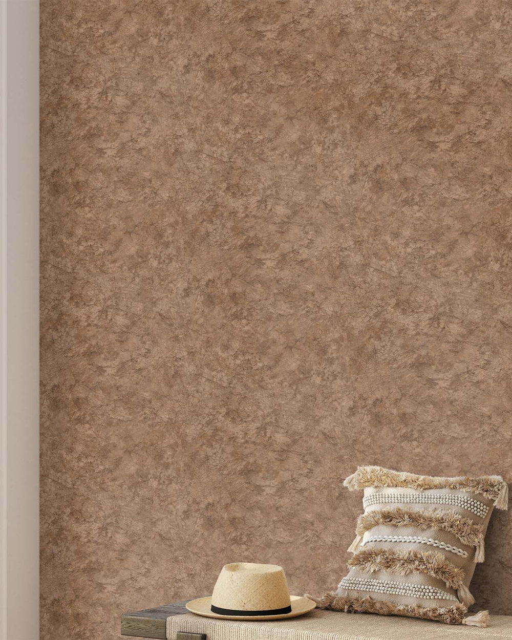Greyish Brown Faux Concrete Wallpaper R10591