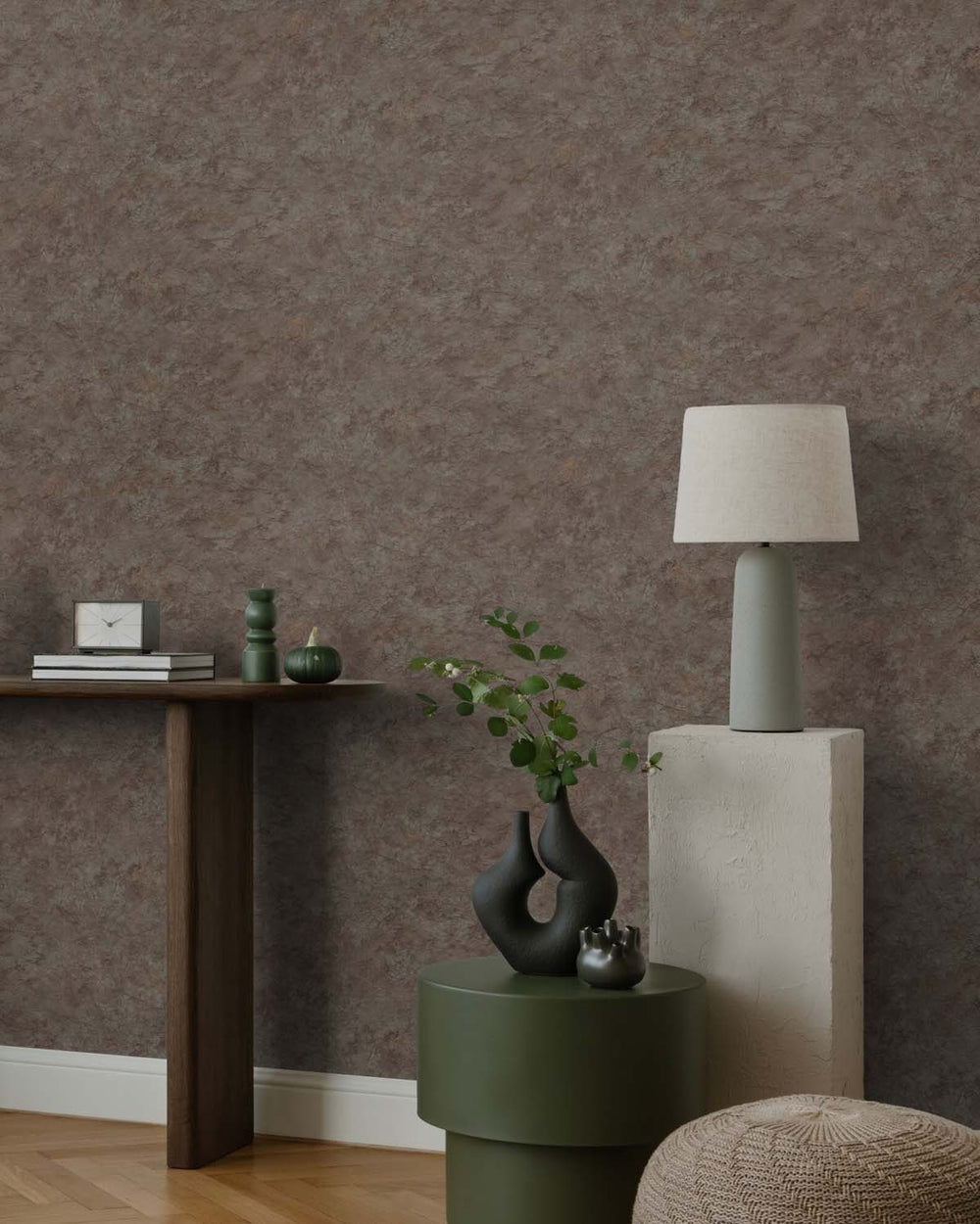 Randall Grey Faux Concrete Wallpaper R10592