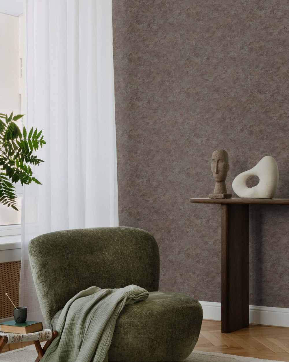 Randall Grey Faux Concrete Wallpaper R10592