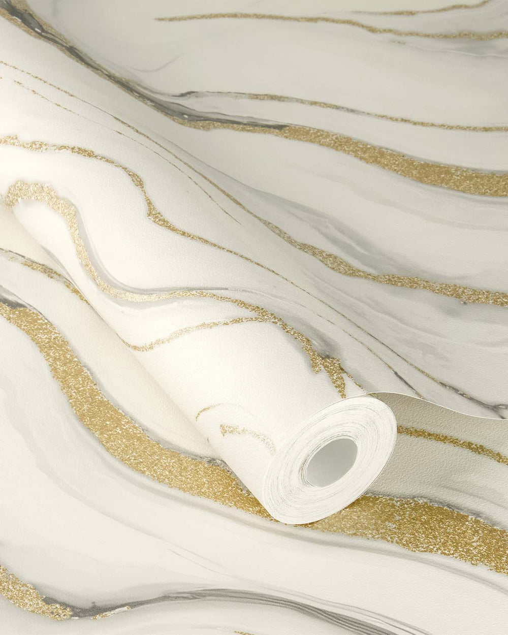 Trite White Faux Marble Print Wallpaper R10593