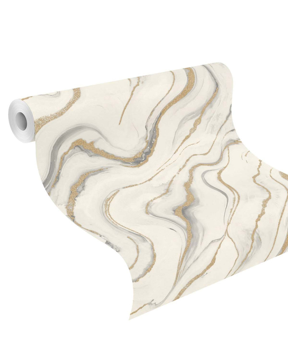 Trite White Faux Marble Print Wallpaper R10593