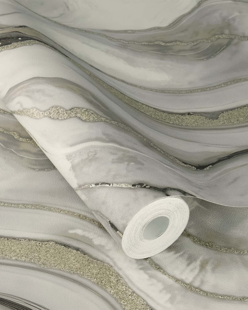 Kamenozoki Grey Faux Marble Print Wallpaper R10594