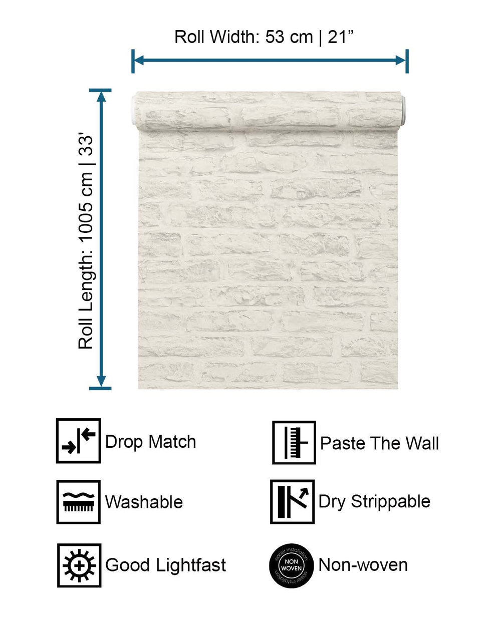 Van de Cane Old Brick Print Wallpaper R10598
