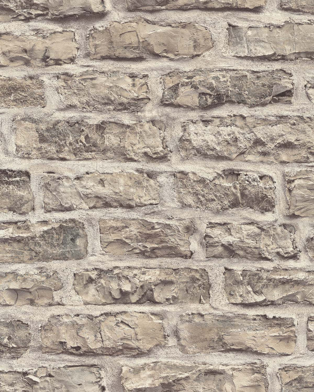 Warm Neutral Old Brick Print Wallpaper R10599