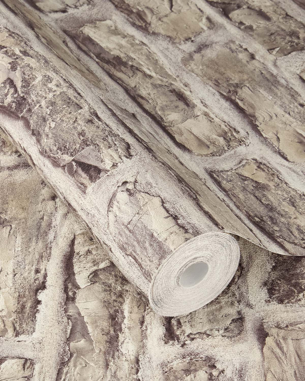 Warm Neutral Old Brick Print Wallpaper R10599