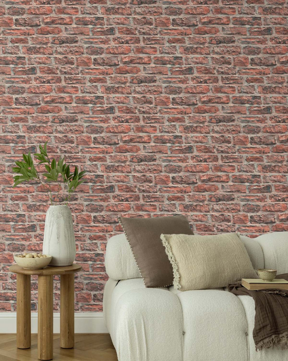 Weathered Saddle Old Brick Print Wallpaper R10600