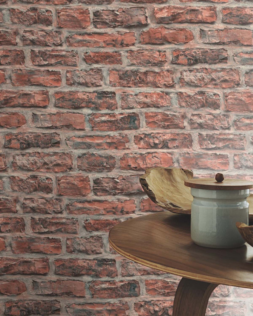 Weathered Saddle Old Brick Print Wallpaper R10600