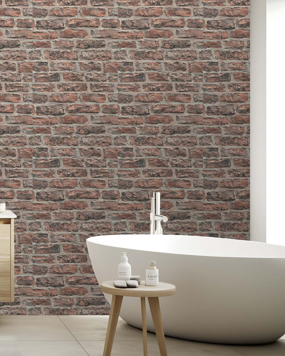 Weathered Saddle Old Brick Print Wallpaper R10600