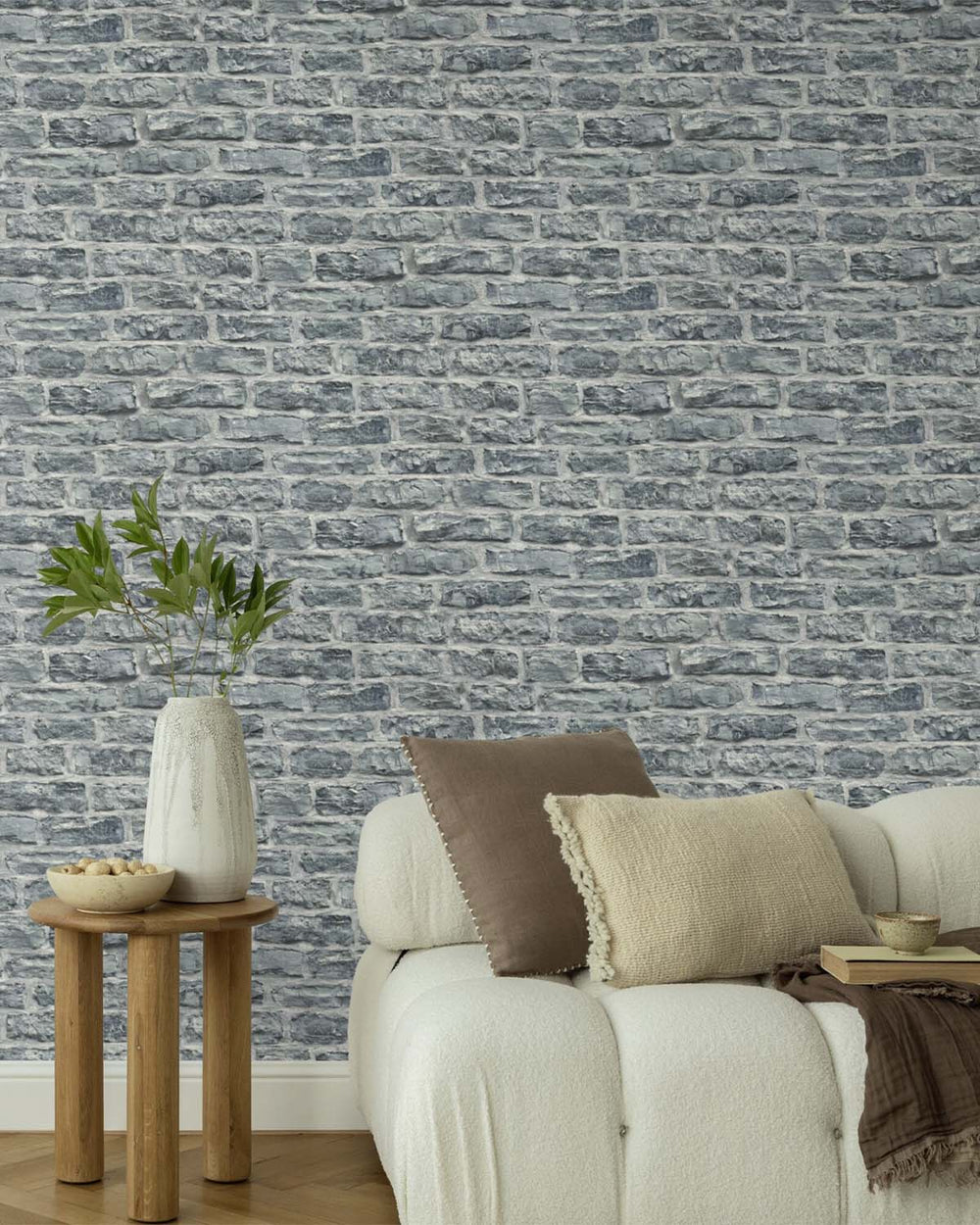 Adeptus Battlegrey Old Brick Print Wallpaper R10601