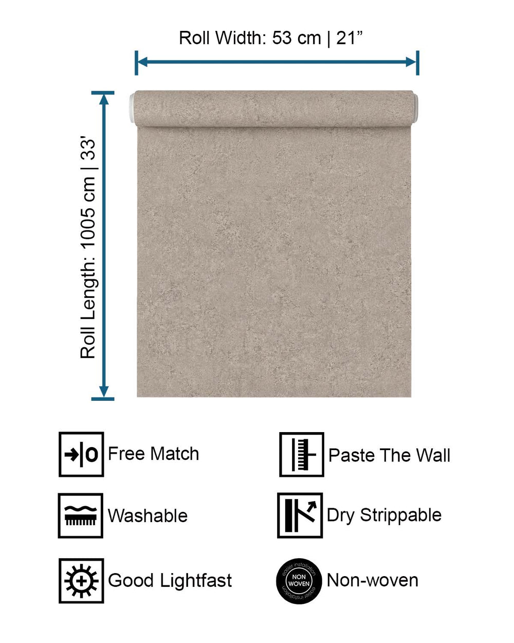 Stone Grey Concrete Effect Wallpaper R10605