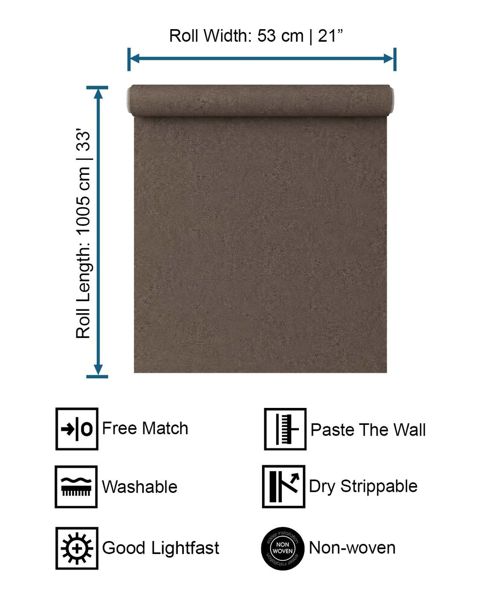 Roasted Kona Concrete Effect Wallpaper R10608