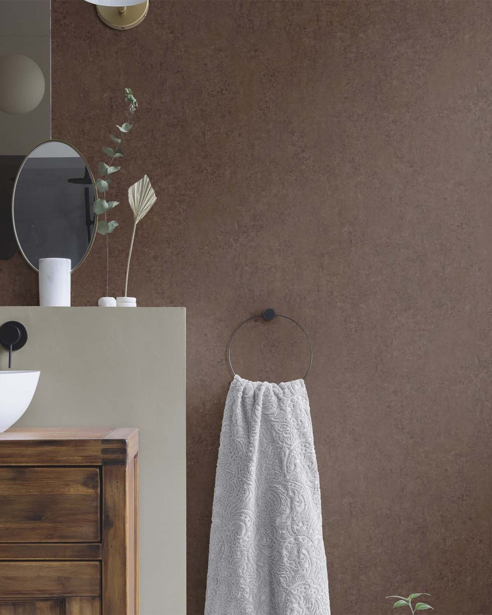 Roasted Kona Concrete Effect Wallpaper R10608