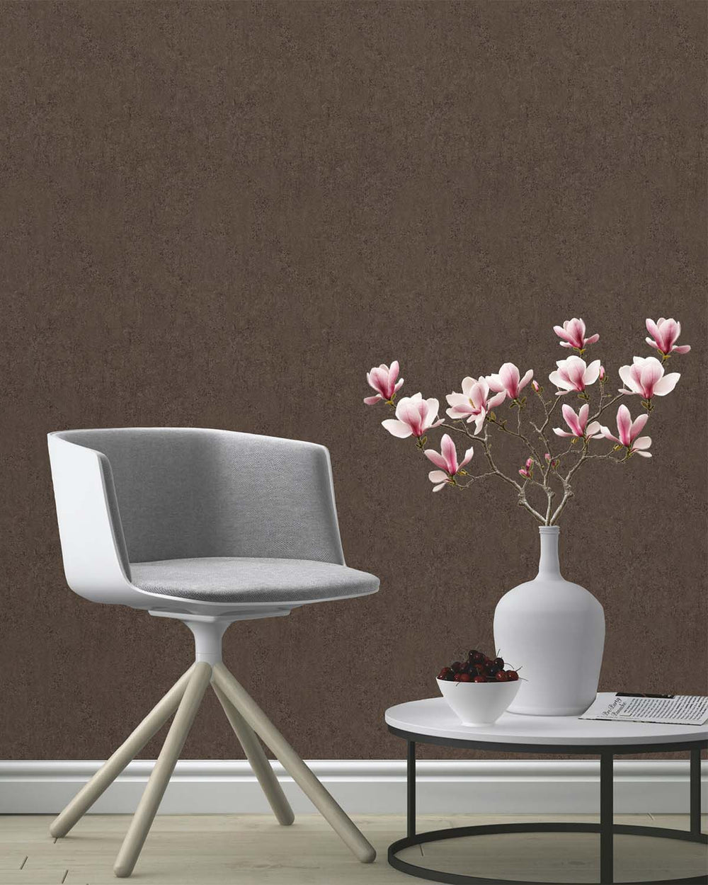 Roasted Kona Concrete Effect Wallpaper R10608