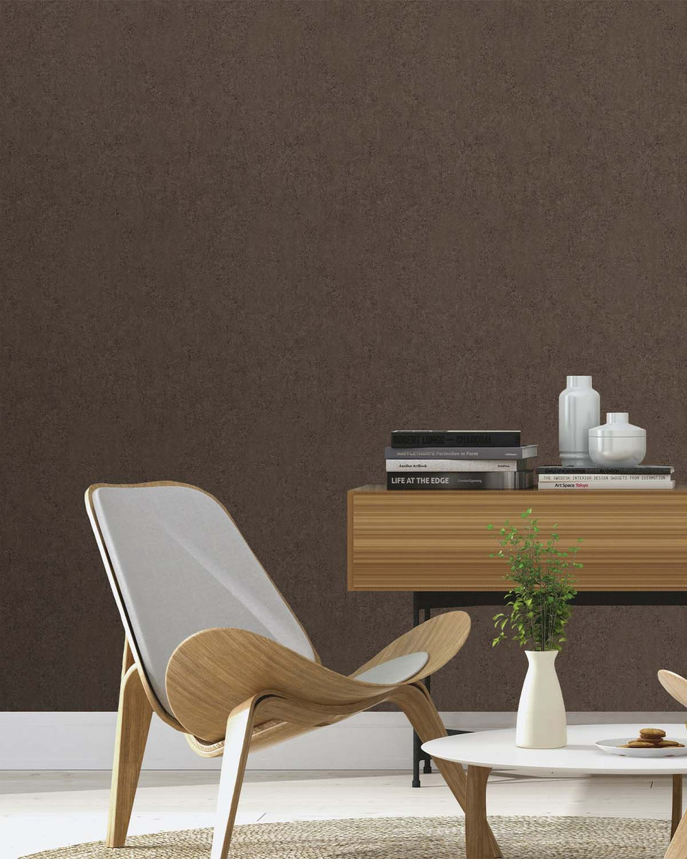 Roasted Kona Concrete Effect Wallpaper R10608