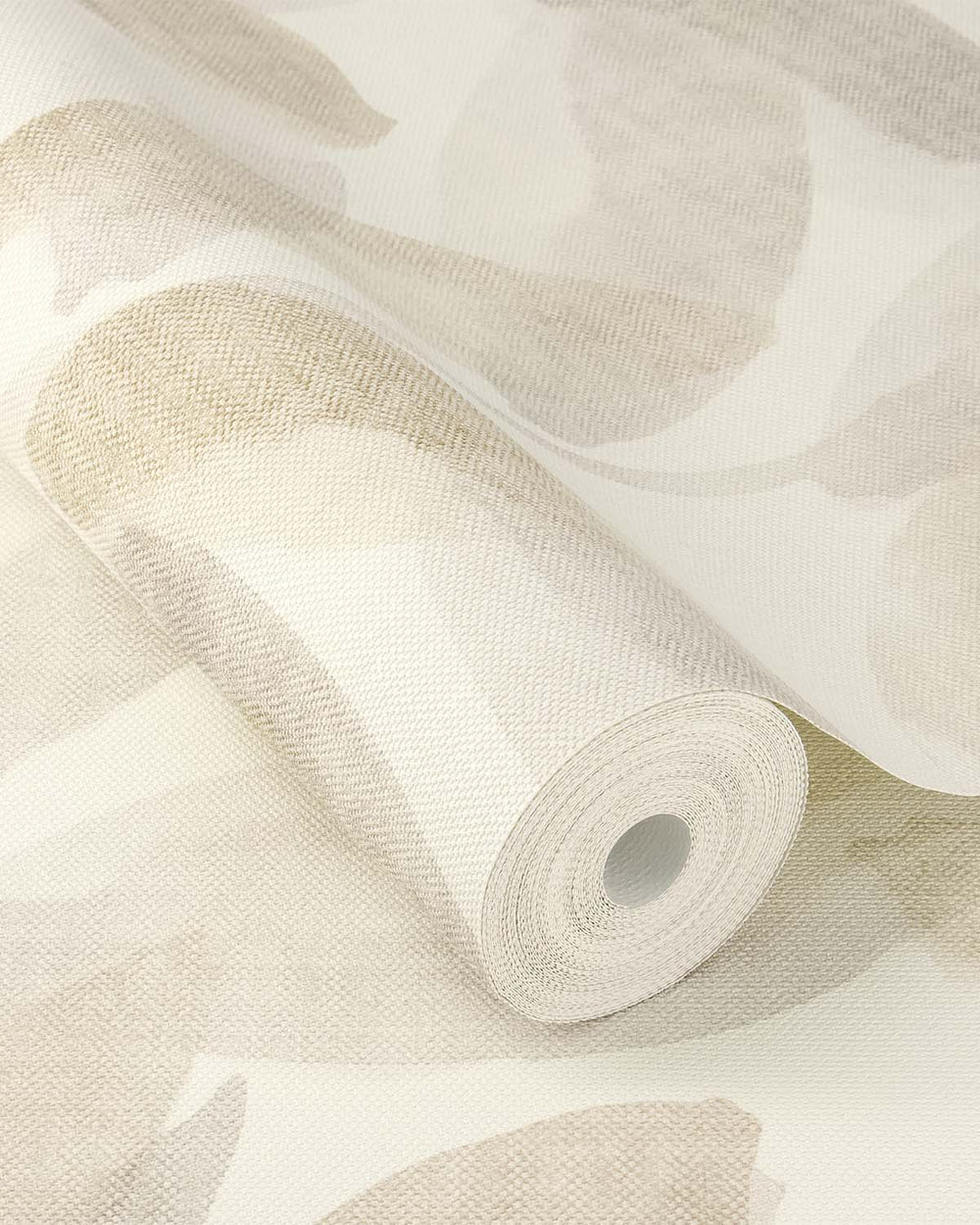 Beige - Grey Watercolor Leaf Print Wallpaper R10610