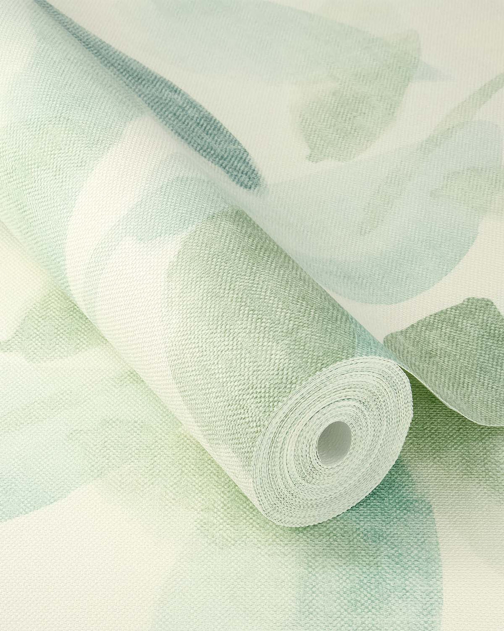 Green - Grey Watercolor Leaf Print Wallpaper R10611