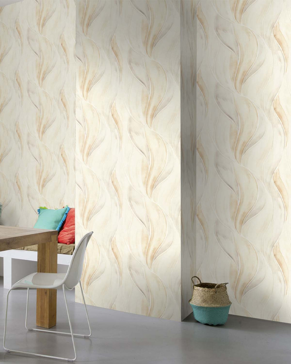 Grey - Multi Soft Leaf Weave Wallpaper R10613