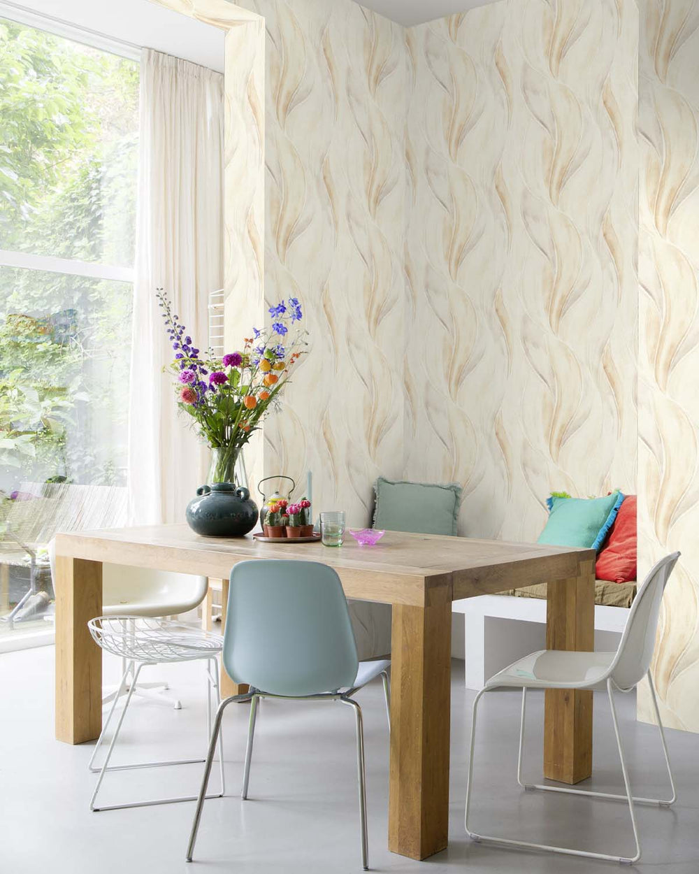 Grey - Multi Soft Leaf Weave Wallpaper R10613