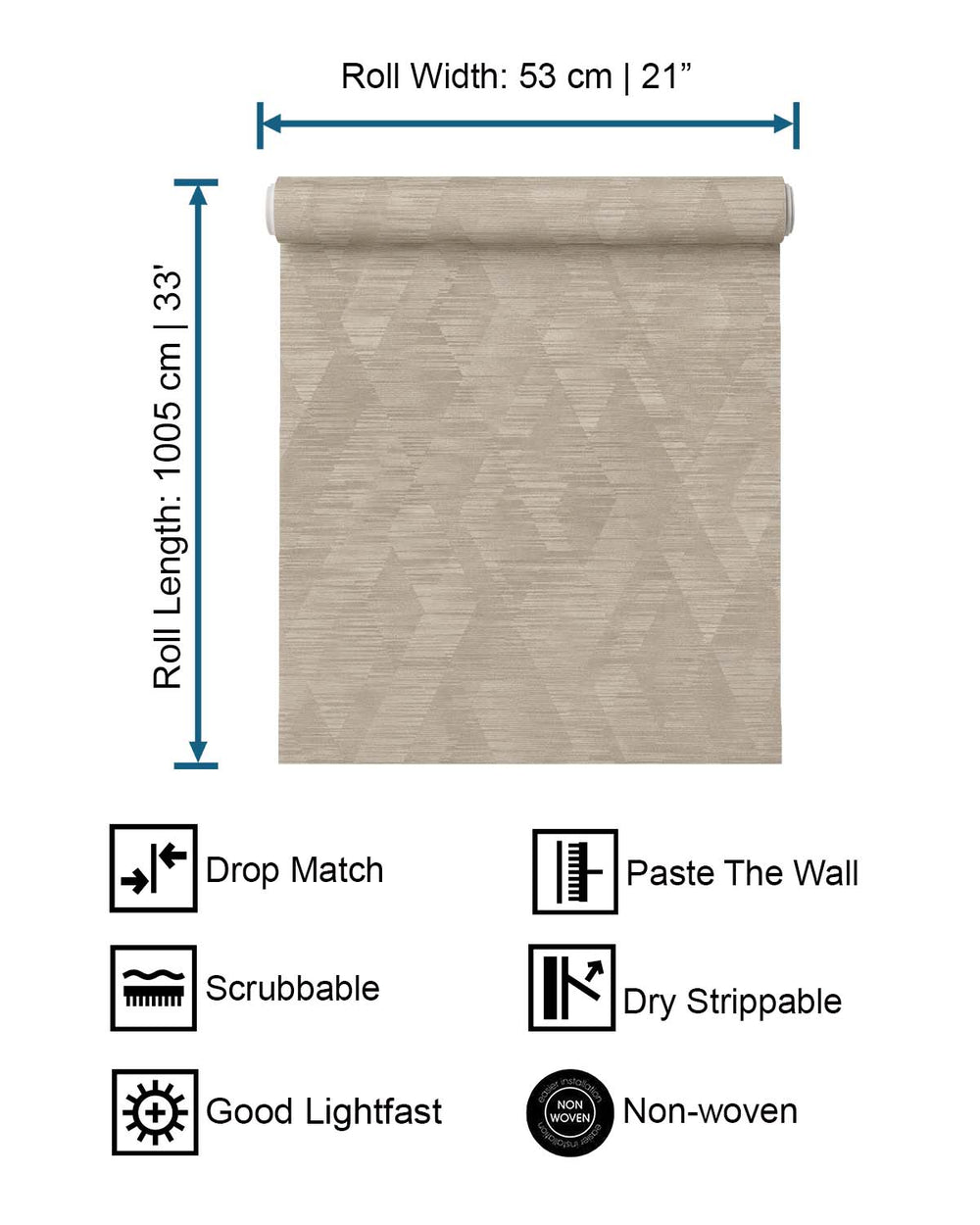 Brown - Taupe Geometric Weave Wallpaper R10615