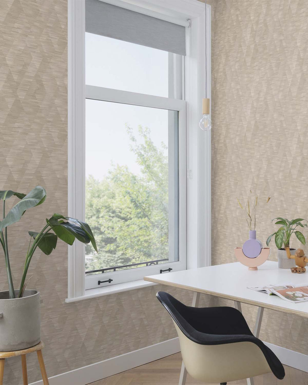 Brown - Taupe Geometric Weave Wallpaper R10615
